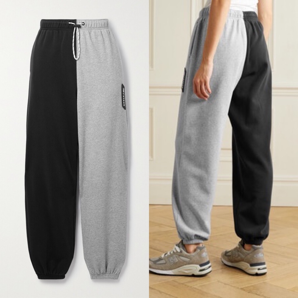 New Balance x Staud Two Toned Cotton-blend Sweatpants